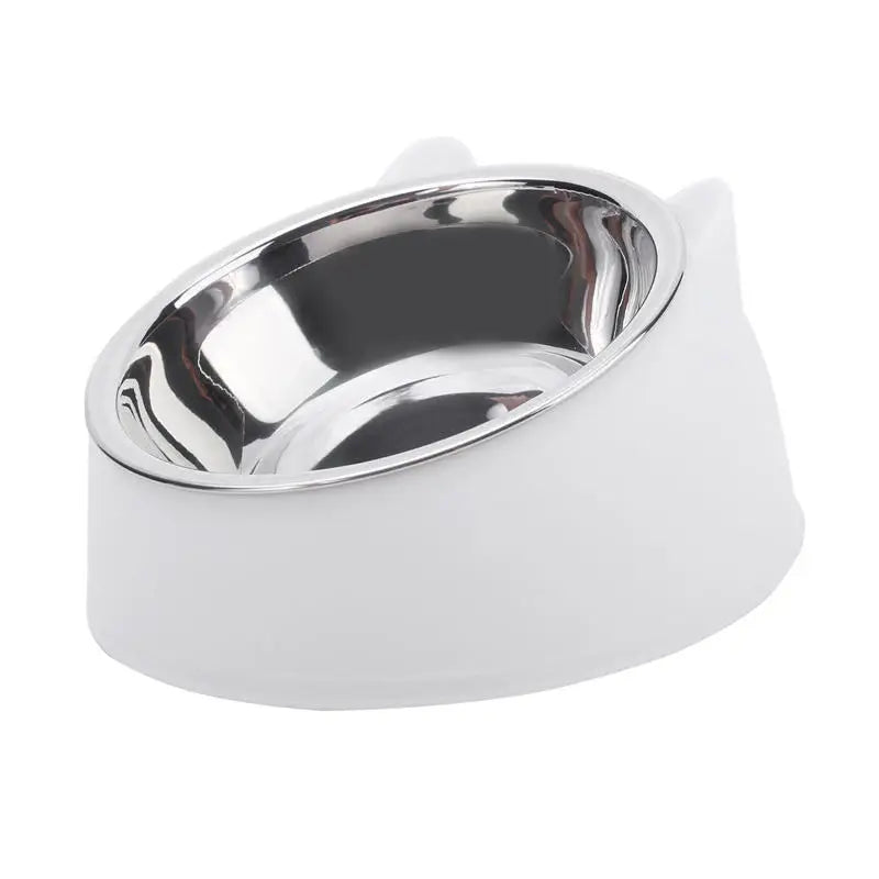 Inclined Stainless Steel Pet Bowl for Cats & Dogs